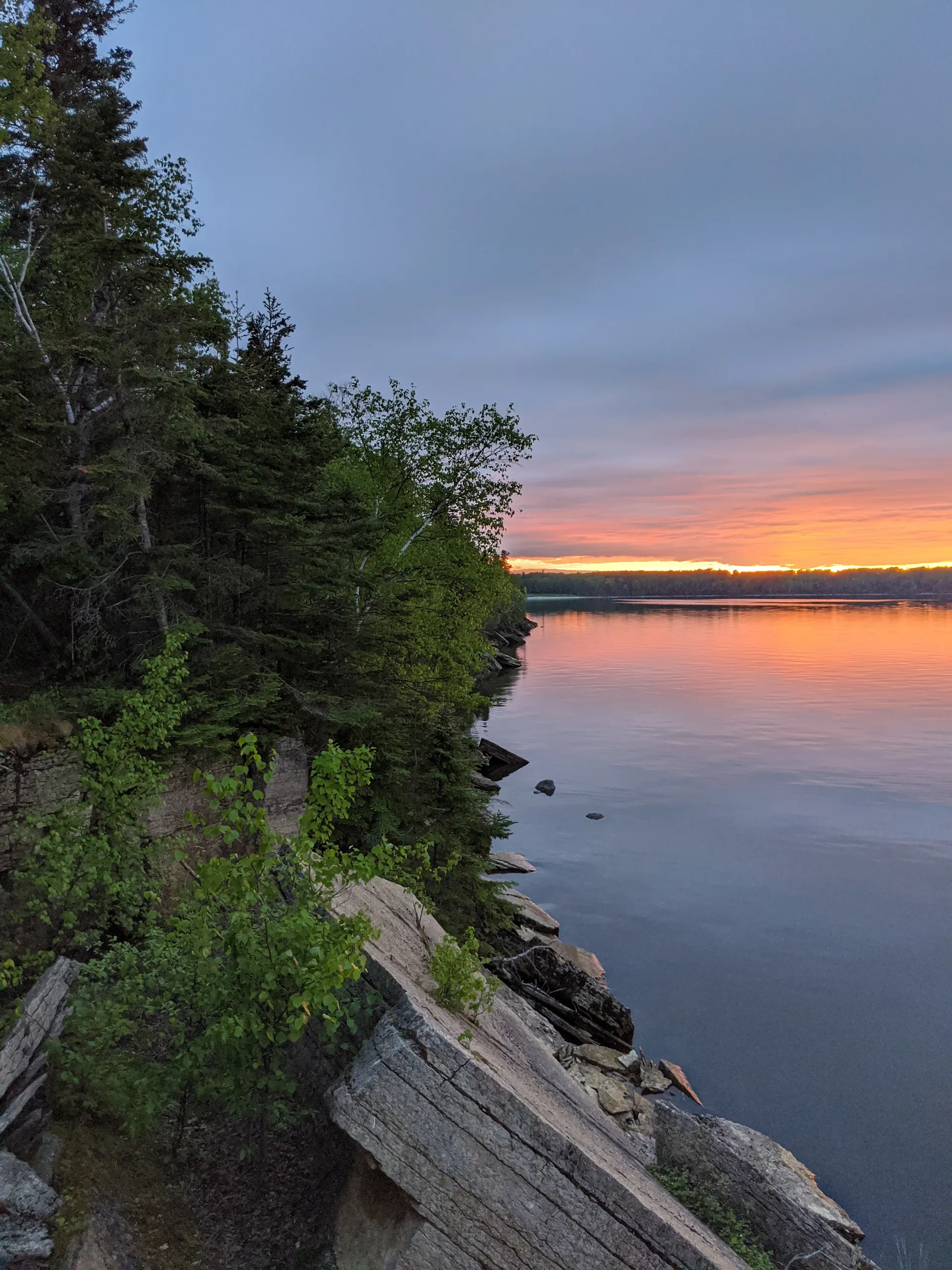 The limestone cliffs above Lake Winnipeg at Grindstone Provincial Park.